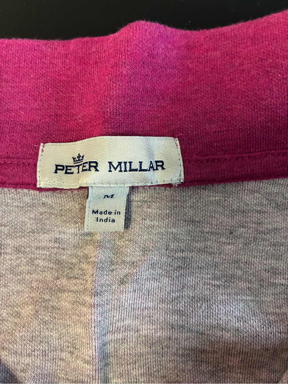 Men’s Raspberry Quarter-Zip Sweater - Picture 3 of 4